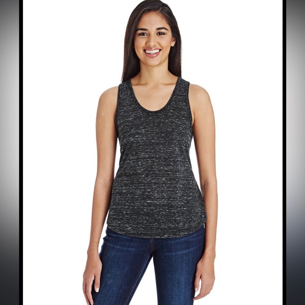 Divided Snow Heather Jersey Racerback Tank Top size Small sleeveless flowy